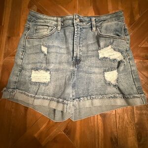 Size 13 Fashion Nova Distressed Denim Shorts